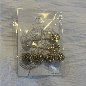 Gold Floral Hair Pin Set for Women